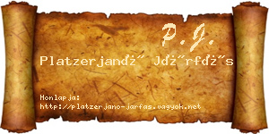 Platzerjanó Járfás névjegykártya